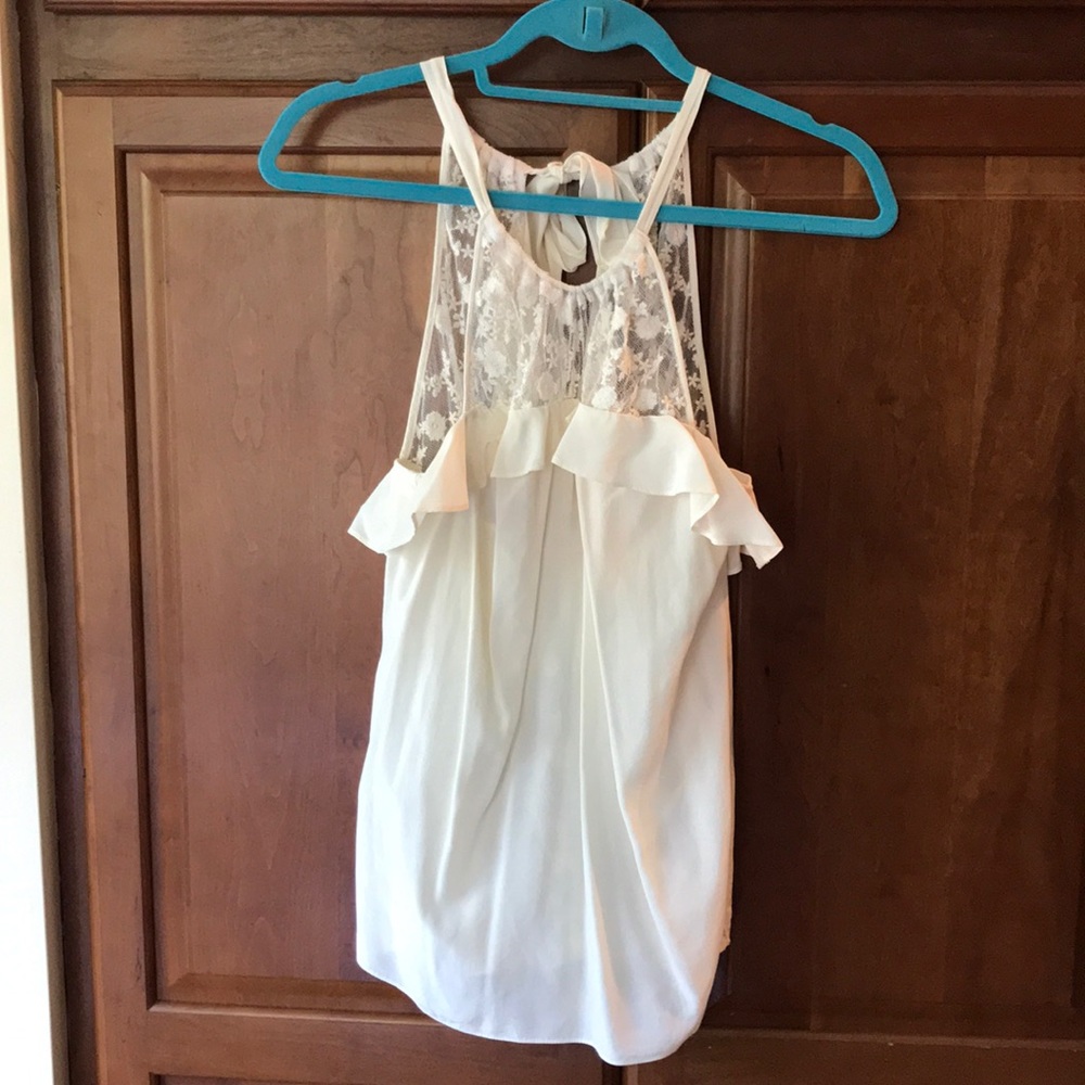 Rebecca Taylor Cream Silk Top